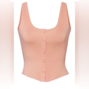 Skims Apricot Button-Front Tank Top